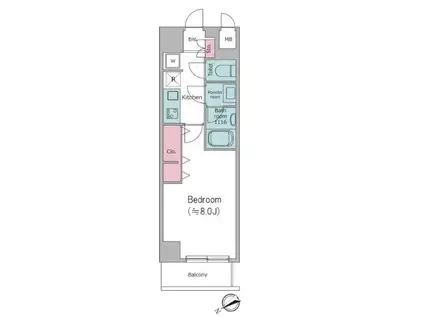 エルスタンザ清澄白河(1K/1階)の間取り写真