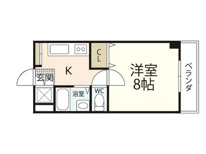 ハーシオンフルタIII(1K/2階)の間取り写真