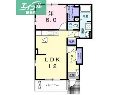 アンシャンテ III(1LDK/1階)の間取り写真