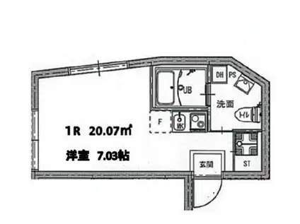 ディアマンテ糀谷(ワンルーム/3階)の間取り写真