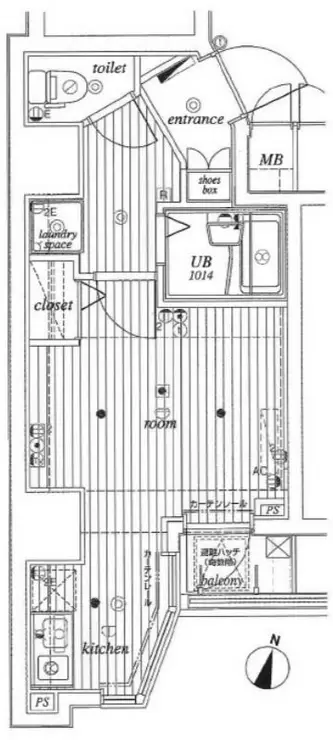 ミリオンプラザ目黒駅前 6階階 間取り