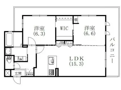 D.P. パークヒルズ(2LDK/1階)の間取り写真