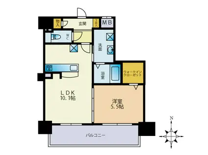 ルミエール箱崎駅前(1LDK/3階)の間取り写真