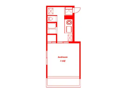 ル・プルニエ(1K/1階)の間取り写真