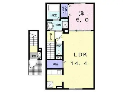 スパライ銀世 V(1LDK/2階)の間取り写真