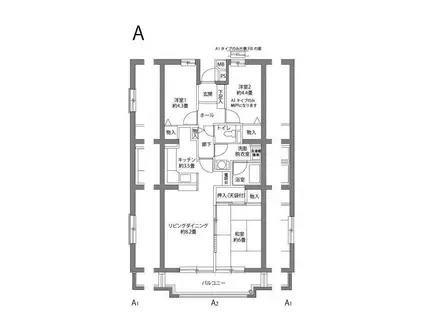 ヒルズ南戸塚(3LDK/3階)の間取り写真