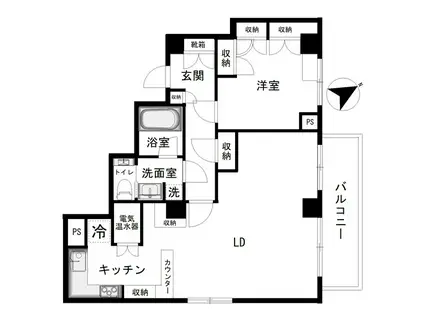 元代々木ぺアシティ(1LDK/6階)の間取り写真