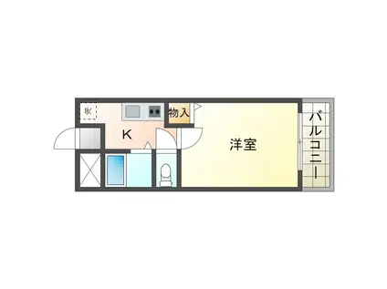 キャロットハウス(1K/1階)の間取り写真