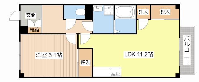 PINO(1LDK/2階)の間取り写真