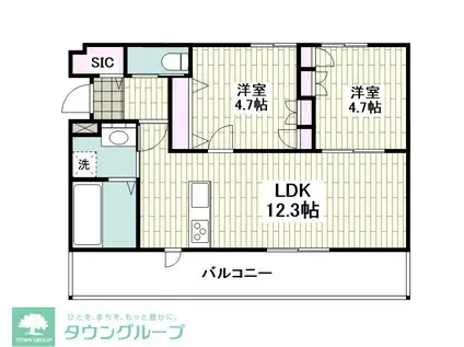 グランヘーベル金沢八景(2LDK/2階)の間取り写真