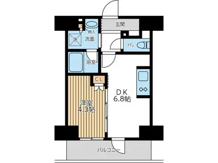 CITY LUX TOBE(1DK/10階)の間取り写真