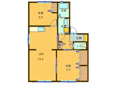 カーザ・クリチーバ(2LDK/1階)の間取り写真