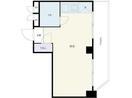 プレール横浜山手(ワンルーム/2階)の間取り写真