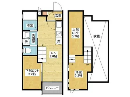 ヴィラ・フェリシアス大曽根(1DK/3階)の間取り写真