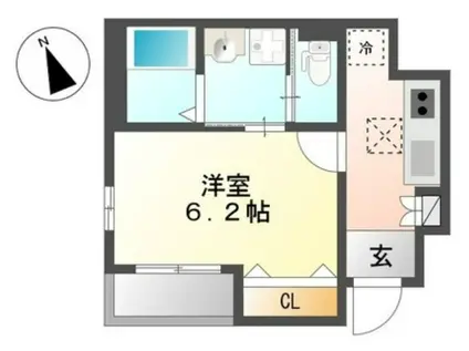 ヴァレンティーナ(1K/1階)の間取り写真