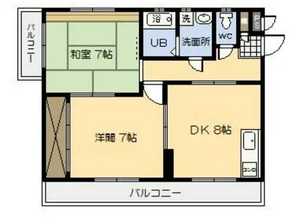 シアトルヤーノ(2DK/3階)の間取り写真