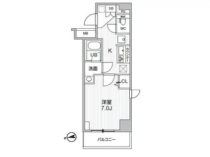 HF曳舟レジデンス(1K/2階)の間取り写真
