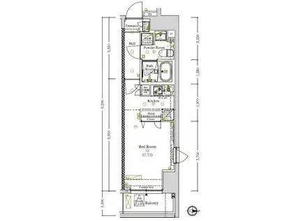 アークマーク蔵前(ワンルーム/2階)の間取り写真