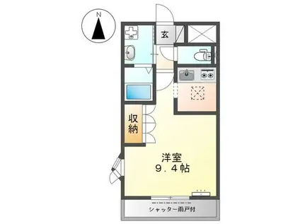 ディープ・アート(1K/1階)の間取り写真