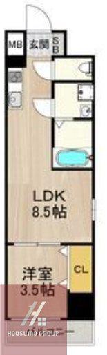 コートエスト都島(1LDK/1階)の間取り写真