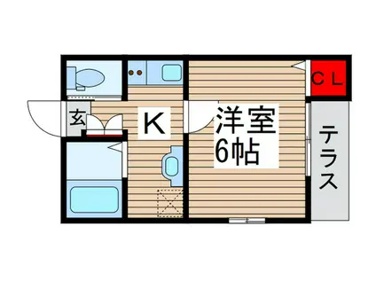 シャルムコート(1K/1階)の間取り写真