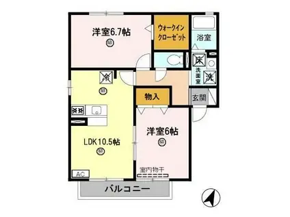 LE FIGARO III(2LDK/1階)の間取り写真