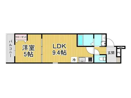 フジパレス西宮春風公園3番館(1LDK/3階)の間取り写真
