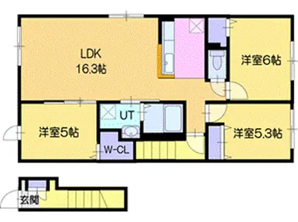プルメリアV(3LDK/2階)の間取り写真