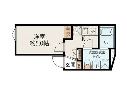 アズール世田谷(1K/2階)の間取り写真