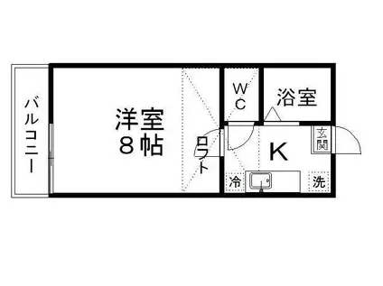 ヒルトップN(1K/2階)の間取り写真