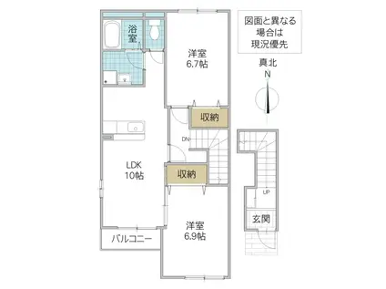 FRECCIA(2LDK/2階)の間取り写真