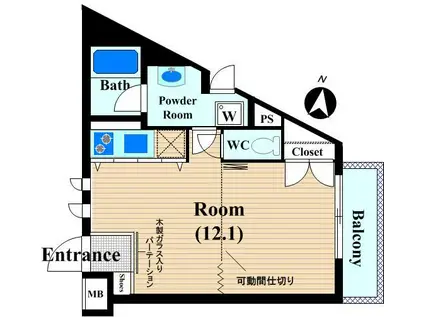 ラコルテ高津(ワンルーム/2階)の間取り写真