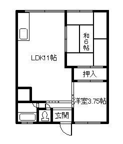 吉田マンションC(2LDK/1階)の間取り写真