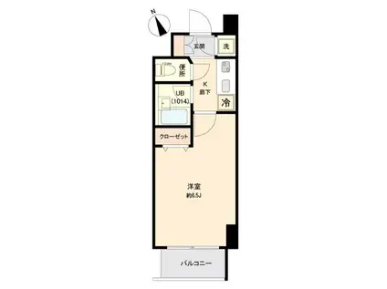 フォレシティ門前仲町(1K/6階)の間取り写真