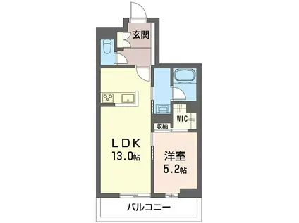 カスカード北浦和(1LDK/3階)の間取り写真