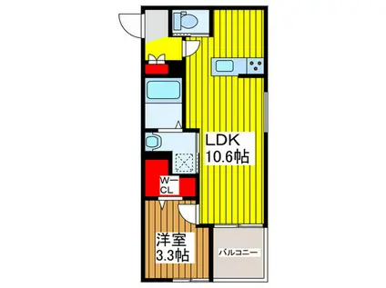 下落合3丁目(1LDK/1階)の間取り写真
