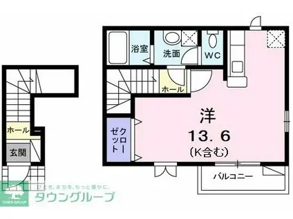 コンフォートヤマダヤ(ワンルーム/2階)の間取り写真