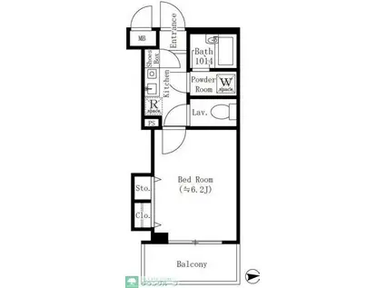 コアロート西早稲田(1K/2階)の間取り写真