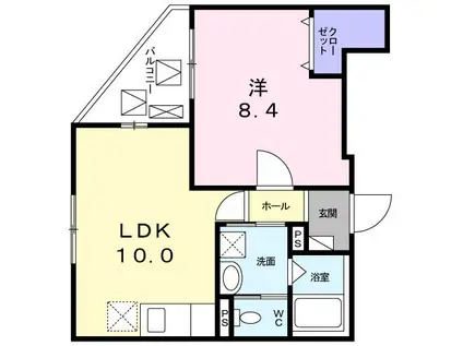 プラム ハウス(1LDK/2階)の間取り写真
