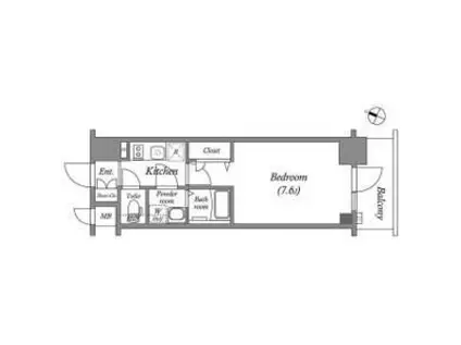 エスリード中之島クロスゲート(1K/6階)の間取り写真