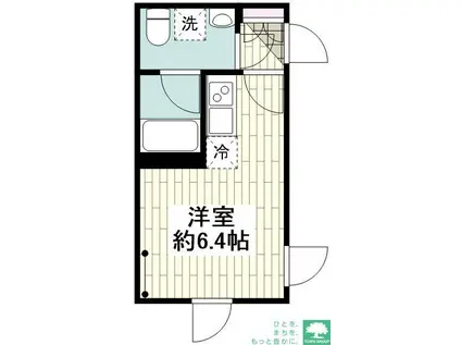 ベルデュール長原(ワンルーム/4階)の間取り写真