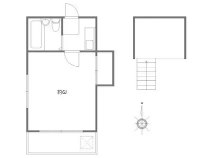 塚原ハイム(1K/2階)の間取り写真