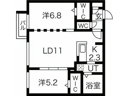 BALBONI SETTE(2LDK/5階)の間取り写真