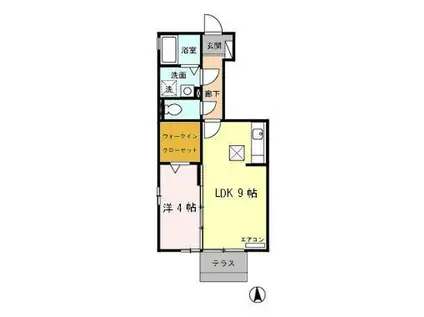 ベリルマーチ(1LDK/1階)の間取り写真