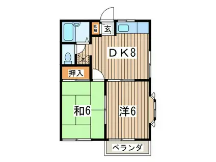 サンハイツ(2DK/2階)の間取り写真