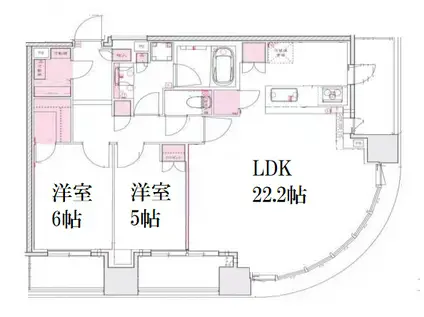 シエリアタワー中之島(2LDK/21階)の間取り写真