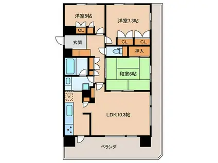 グレイス名駅(3LDK/3階)の間取り写真