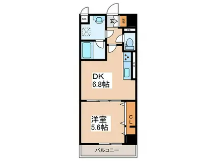 OOYAHARUKAS(1DK/4階)の間取り写真