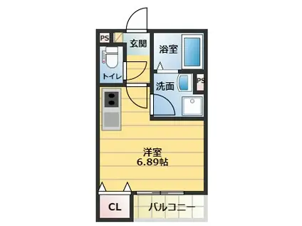 THE NOBLES 東曲里町(ワンルーム/2階)の間取り写真