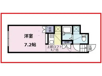 ミーナニイジュク(ワンルーム/1階)の間取り写真